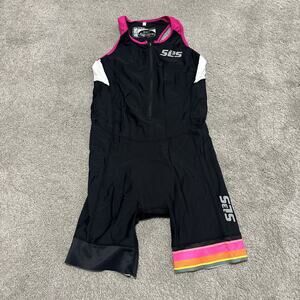 SL3S Cycling Bib Shorts Mens Medium Triathlon Race Suit Nylon Spandex Padded